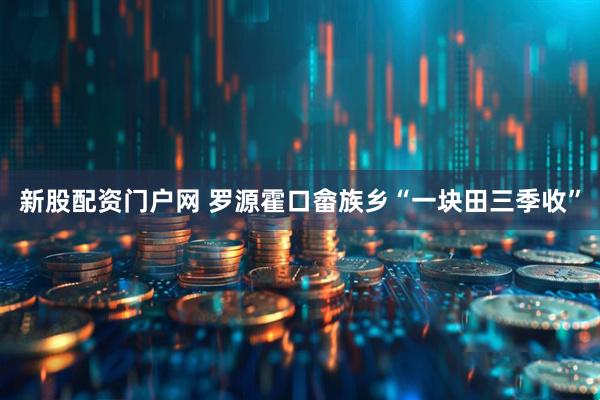 新股配资门户网 罗源霍口畲族乡“一块田三季收”